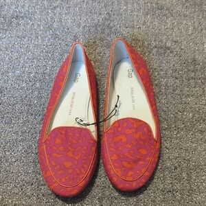 Gap Women's Pink and Orange Animal Print Loafers NWT Size 10